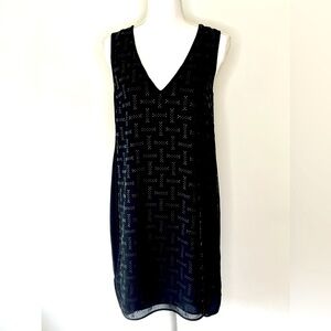 French Connection Black Silk Shift Dress, Size 6